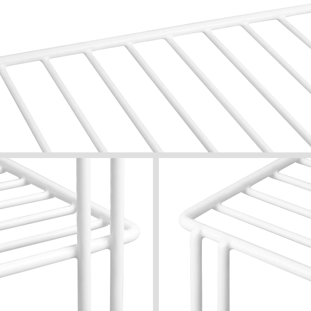 Kitchen Cupboard Organiser, 3 Tier White Corner Plate Rack Cupboard Storage - Cupboard Shelf Insert Organiser (Pack