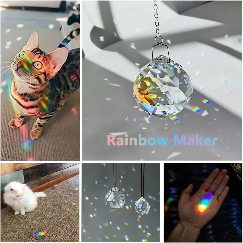 Crystal Prism Ball Sun Catcher - 20 Pack 30mm Hanging Decor for Windows, Wedding, Home, Feng Shui