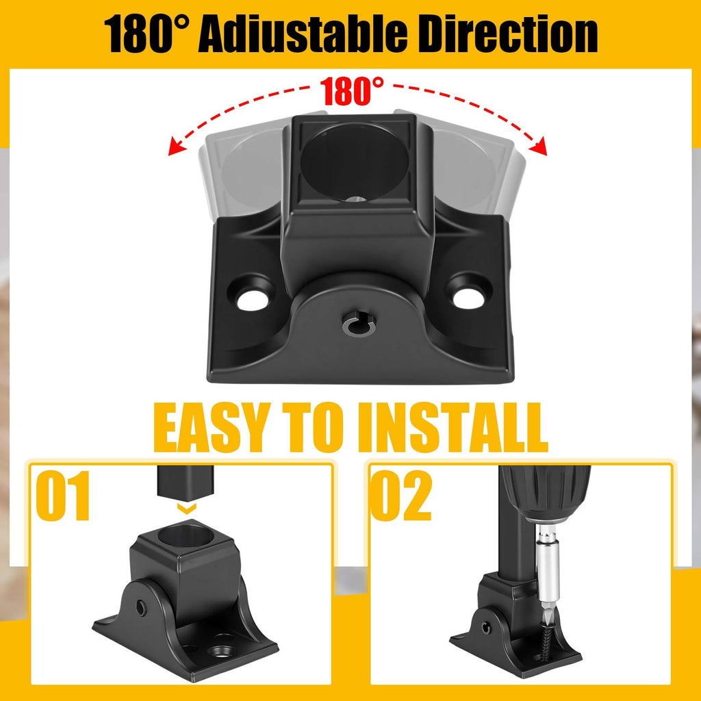 20 Sets 5/8" Round Iron Baluster Swivel Shoes 0-180 Degrees Rotation Staircases Baluster Connectors Hardware Shoes