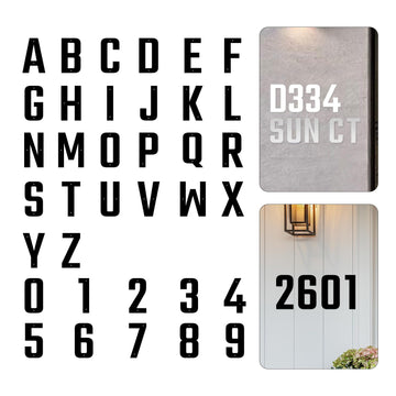 6 Inch 4 PCS Custom Aluminum House Numbers, Black/White/Silver Metal Address Door Numbers, Metal House Address Number