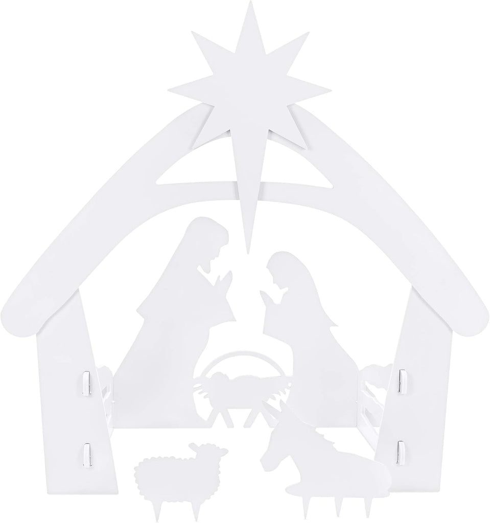 4ft Outdoor Nativity Scene, Weather-Resistant Decor, Christmas Holy Family Yard Decoration, Water-Resistant PVC