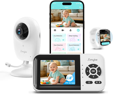Smart Video Baby Monitor,2.8" Display & 1080p Camera,WiFi/No WiFi Modes,Cry Detection, Way Audio