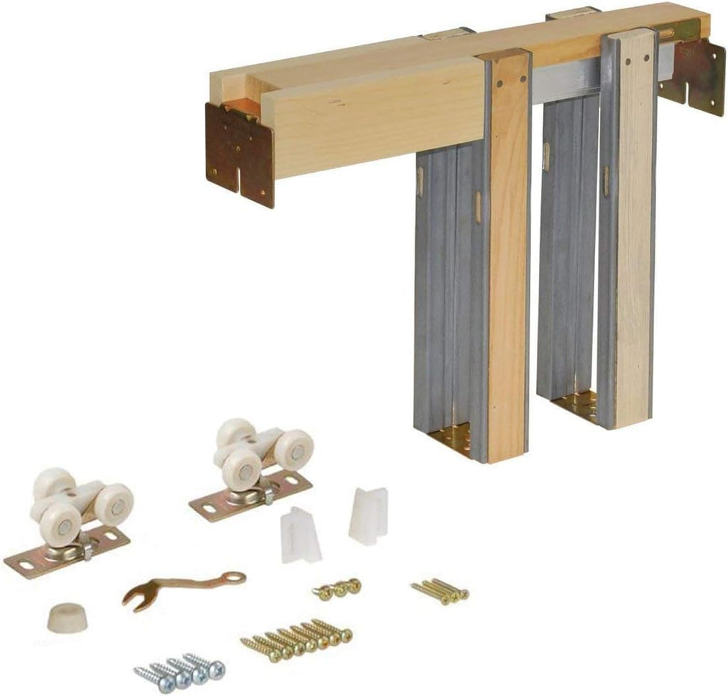 Mela 7001 | Interior French Single Pocket Door, no Glass, MDF, 36x84, White, Classic Style | Hardwar