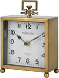 HOME Small Gold Table Clock, Silent Non-Ticking Classic Battery Operated Decorative Mantel Desk Shelf Clock for