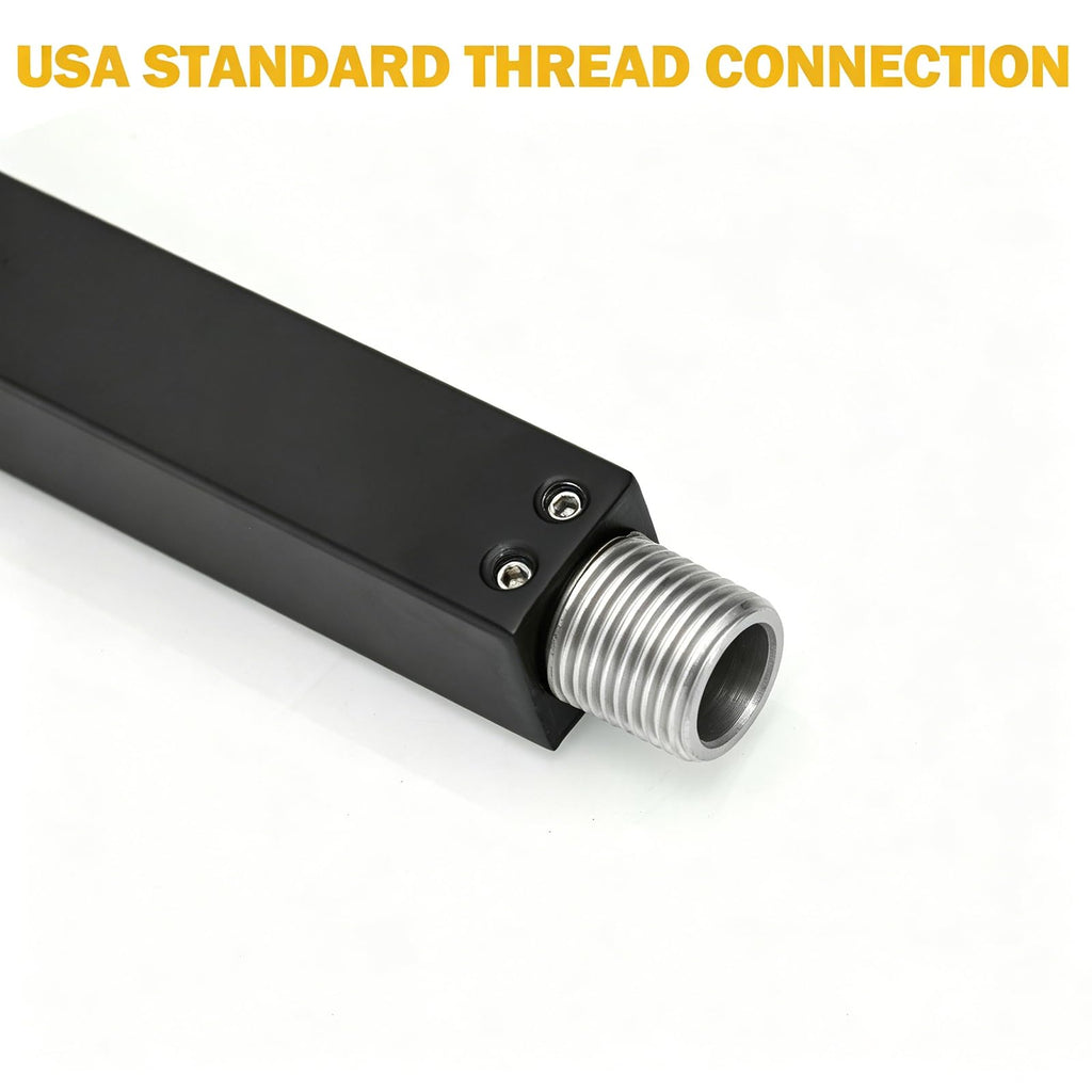 20 Inch Shower Head Extension Arm with Flange, Shower Rod, Black