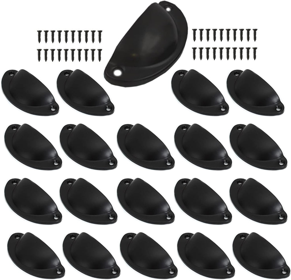 20 Pack Cabinet Hardware Bin Cup Drawer Pull, Cabinet Handles Drawer Knobs 2 1/2"(64mm) Hole Center