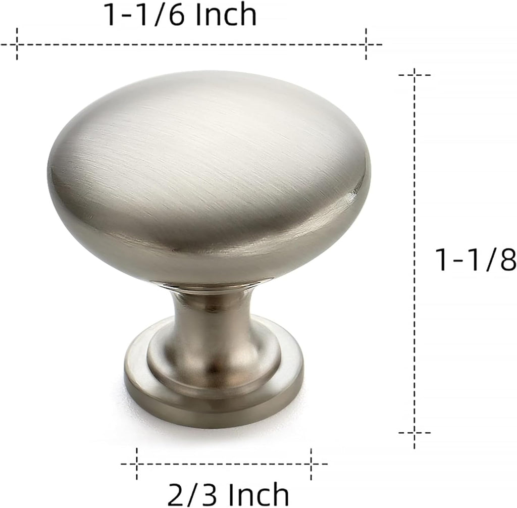 30 Pack Brushed Nickel Round Zinc Cabinet Knobs Cabinets