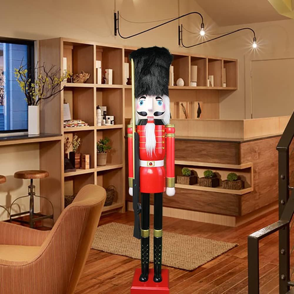 4ft Giant Christmas Wooden Nutcracker Soldier on Stand K07