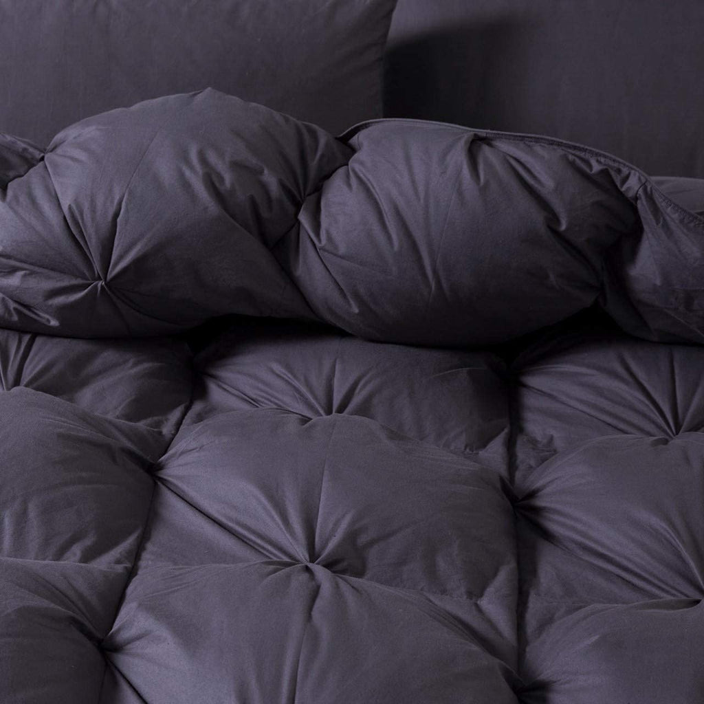 Luxurious Goose Down Feather Comforter Duvet Insert, Classic Pinch Pleat Style, 750+ Fill Power, 60 oz. Fill Weight