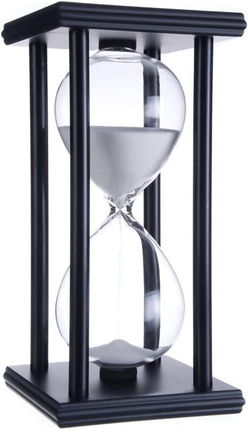 Hourglass Timer for 60 Minutes Sandglass Timer Living Room Home Bedroom Party Festival School Game Sand Timer (Black