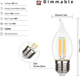 Flame Shape LED Chandelier - 4 Watt Equivalent 40W LED Candelabra Bulbs, Warm White 450LM, Dimmable - E26 Base, 6 Pack