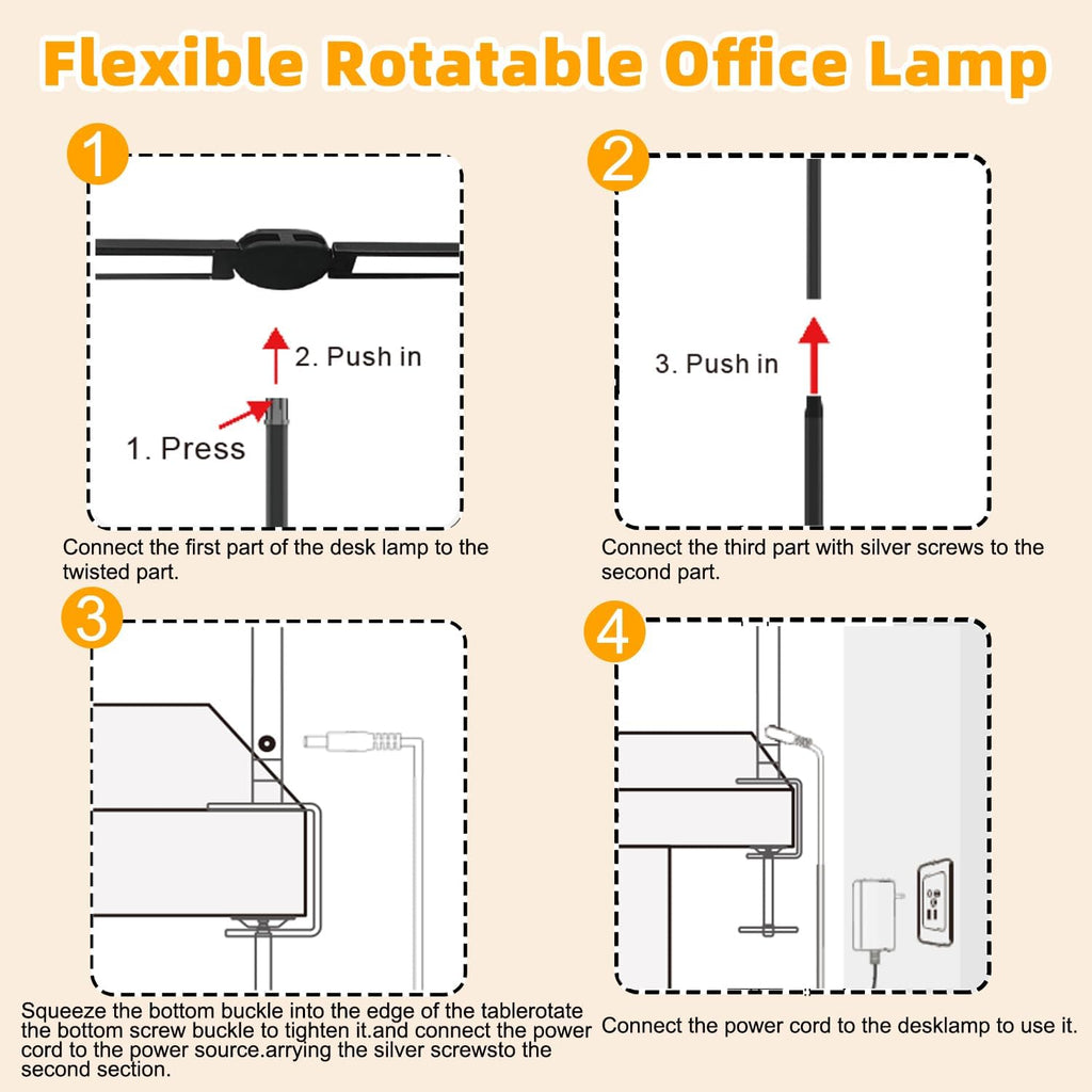 Double Head LED Desk Lamp - Eye Caring Lamp with Clamp