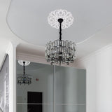 24" OD x 5" ID White Ceiling Medallion 4-Piece Set Ceiling Medallion for Chandelier Decoration, Quick and Easy