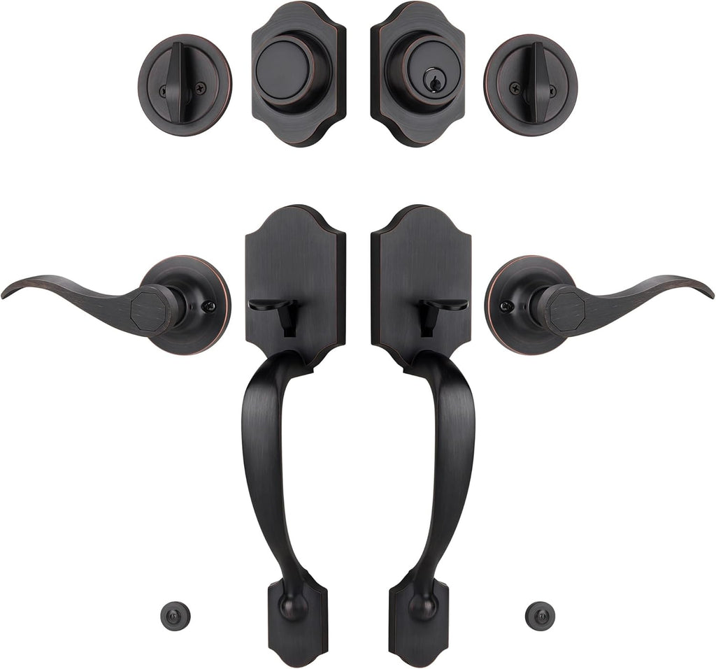 Double Front Door Handleset with Deadbolt