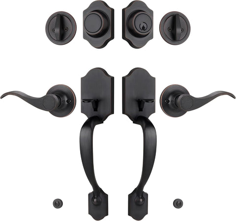 Double Front Door Handleset with Deadbolt
