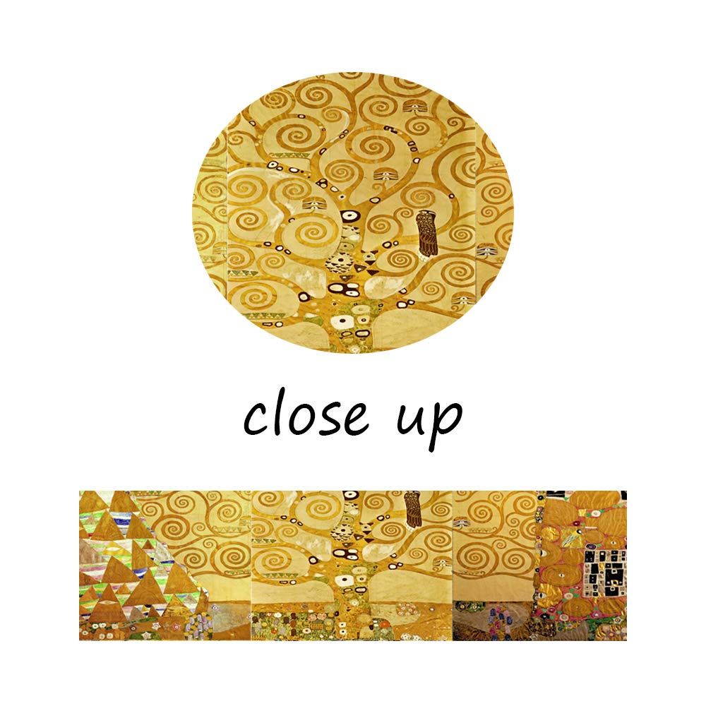Gustav Klimt Painting Wall Art, The Tree of Life Canvas Picture Art Print, Modern Luxury Gold Style 3 Panels Wall