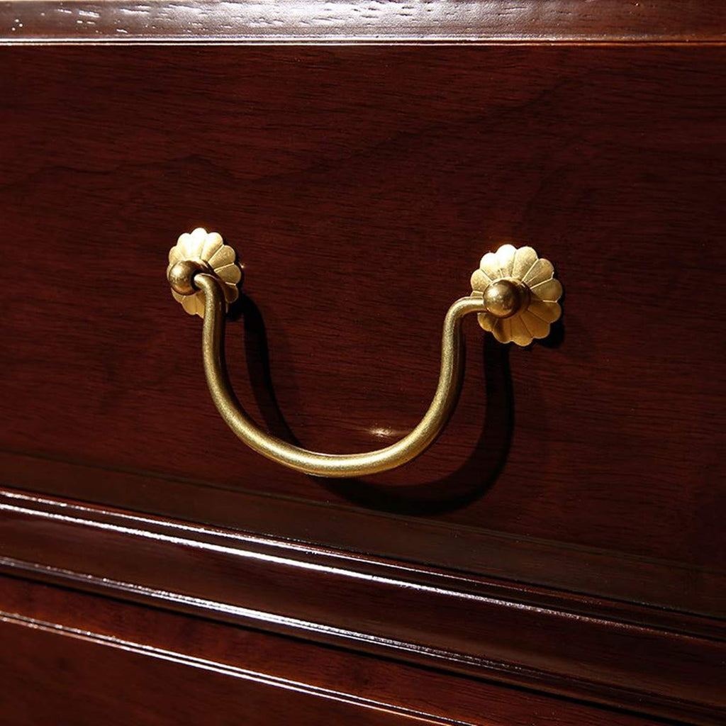 4 Pack Traditional Bail Cabinet Hardware Handle Pull Antique Brass Drawer Pull, 3-3/20 Inch Hole Centers (80mm), Gold