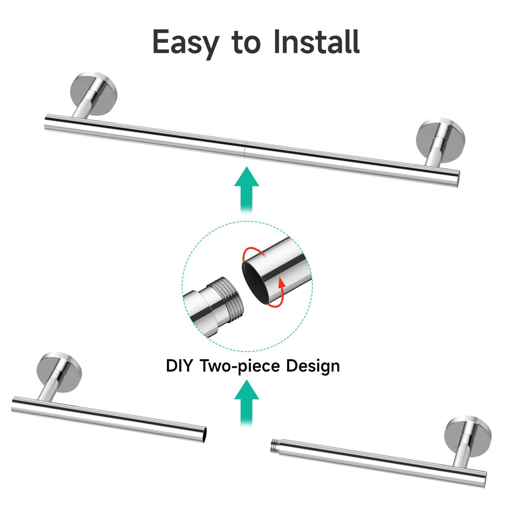 Polished Chrome Towel Bar, 24-Inch Towel Racks
