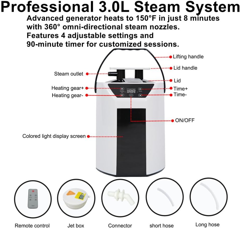 Portable Sauna Box for Home Spa Full Body, Personal Steam Sauna Tent Sauna Room with 3L 110V 1000W Steamer