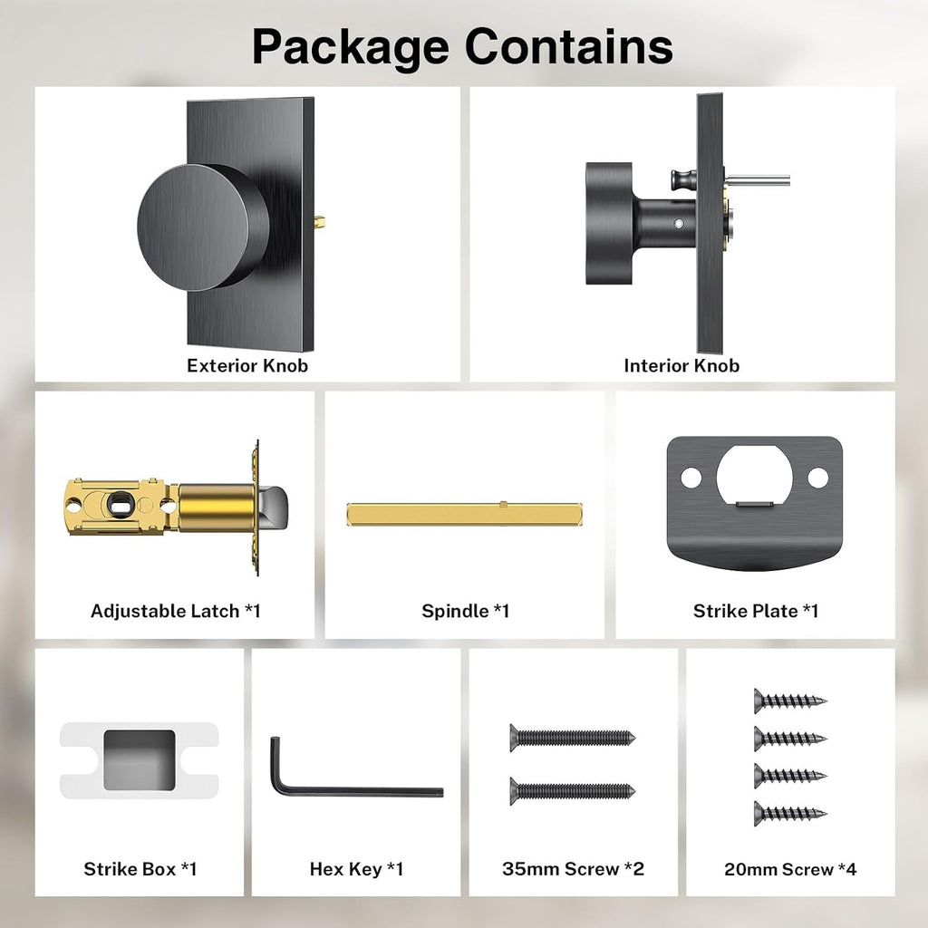 Privacy Satin Chrome Door Knobs