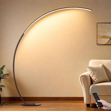 Dimmable LED Floor Lamp with 3 Color Temperatures, Ultra Bright Brown Arc Floor Lamps, Modern Standing Tall