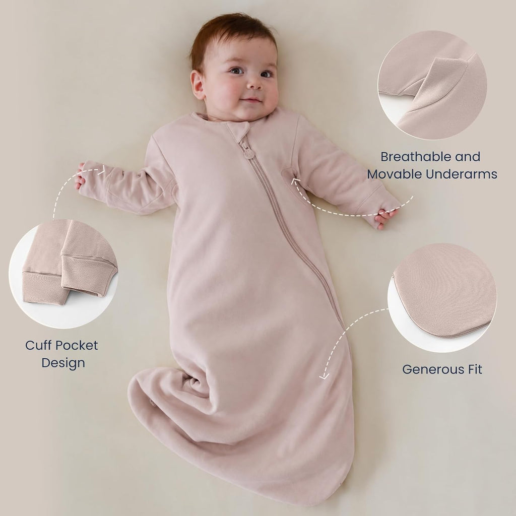 KaiyaBaby Organic Cotton Baby Sleep Sack, Long Sleeve 1.0 TOG