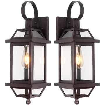 Large Industrial Porch Light 18" Bronze Large Outdoor Lantern