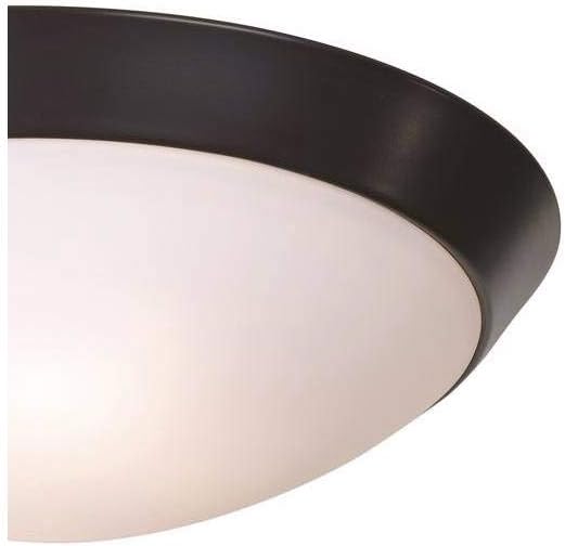 13 Inch Oil-Rubbed Bronze Flush Mount Ceiling Light - 2 Light Frosted Glass Dome, Low Profile
