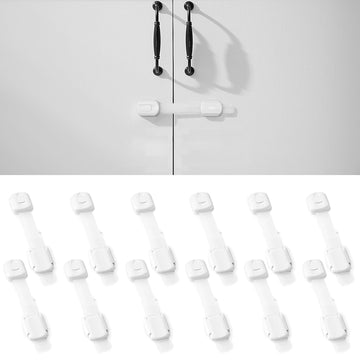 12-Pack Child Proof Locks for Cabinet Doors, Drawers, Fridge, Toilet Seat, Dishwasher, Trash Can, Cupboard - 3M