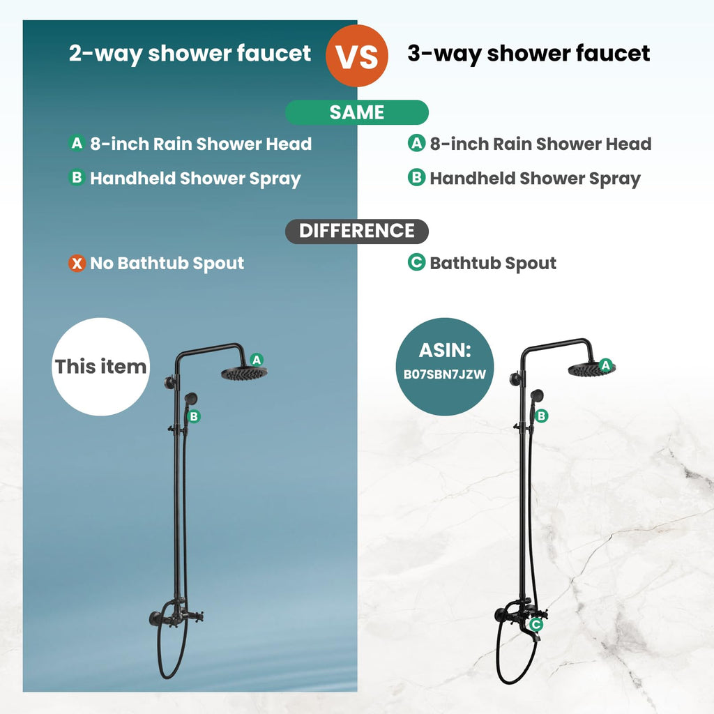 Exposed Shower System 8'' Head with Handheld Oil Rubbed Bronze