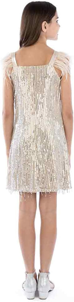 Girls' Sleeveless Sequin Party Dress