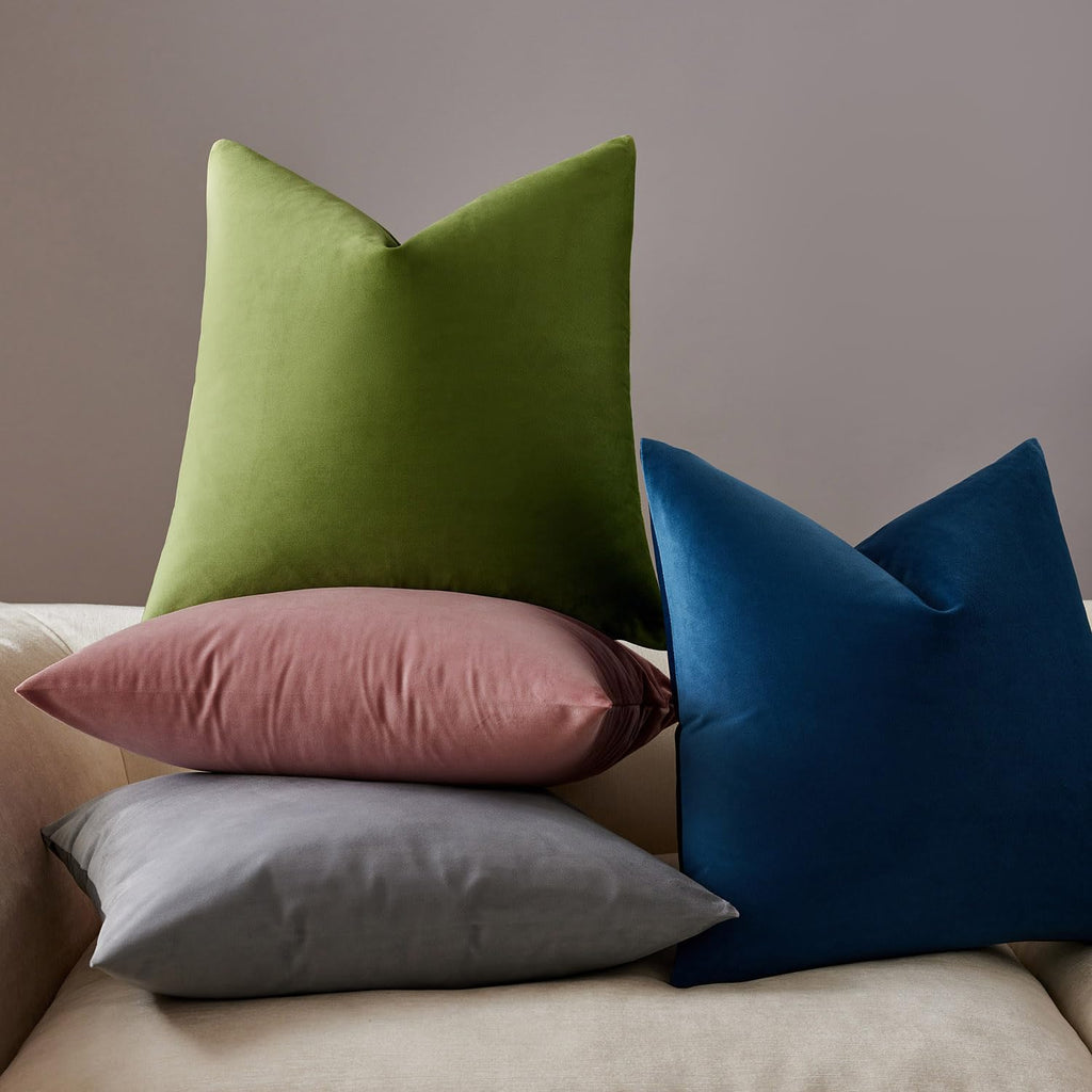 22x22 Decorative Velvet Throw Pillow Covers Set of 2, Jam