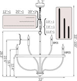 Black Chandelier 15-Light Industrial Iron Candle Chandelier Modern Suspended Farmhouse Chandeliers Pendant Light Fixtures for Dining Room Bedroom Living Room Kitchen Island Foyer E12 Bulb A109-B0CNG7FB6C