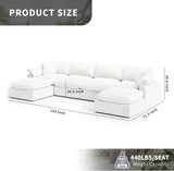Cloud Modular Sectional Sofa, Oversized Convertible Modular Cloud Couch, Down Feather Filled Sectional Sofa Comfy Upholstered Deep Seat Couches for Living Room, Sofa Covers Washable & Replaceable A124-B0DJ7BKQNB