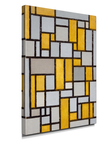 Large Mondrian Wall Art, Composition with Grid 1, 1918, Size 36x24 in