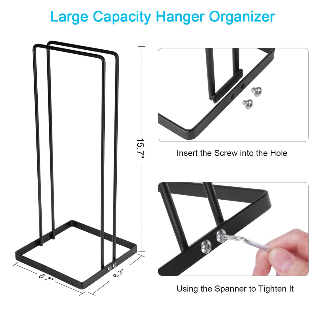 Hanger Organizer Stacker, Storage Rack Holds up to 58 Velvet Hangers for Closet & Laundry Room, Portable Hanger Holder