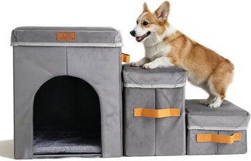 24" Dog Stairs for High Beds, 150 Lbs Capacity