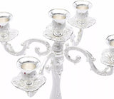 5 Head Metal Vintage Candelabra Centerpieces for Tables Retro Candlestick Holders 14.5 Inch 5 Arms Decorative Pillar