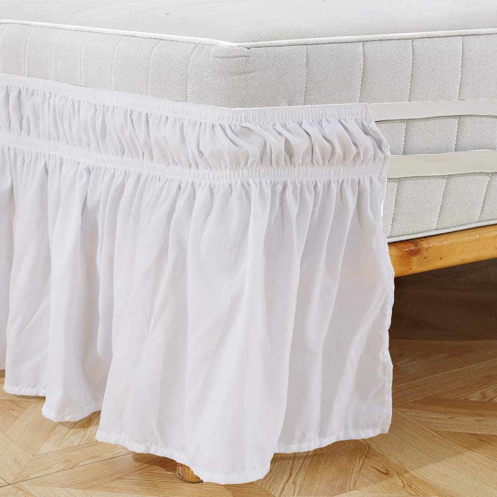 1-Piece Luxurious Wrap Around Bed Skirt 100% Egyptian Cotton 800 Thread Count California King Size (72" X 84") Inch