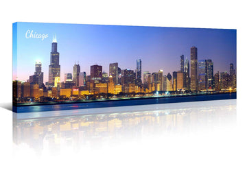 Chicago Skyline Wall Cityscape Canvas Modern Home Decor Panorama Pictures City Building House Decorations Skyscraper