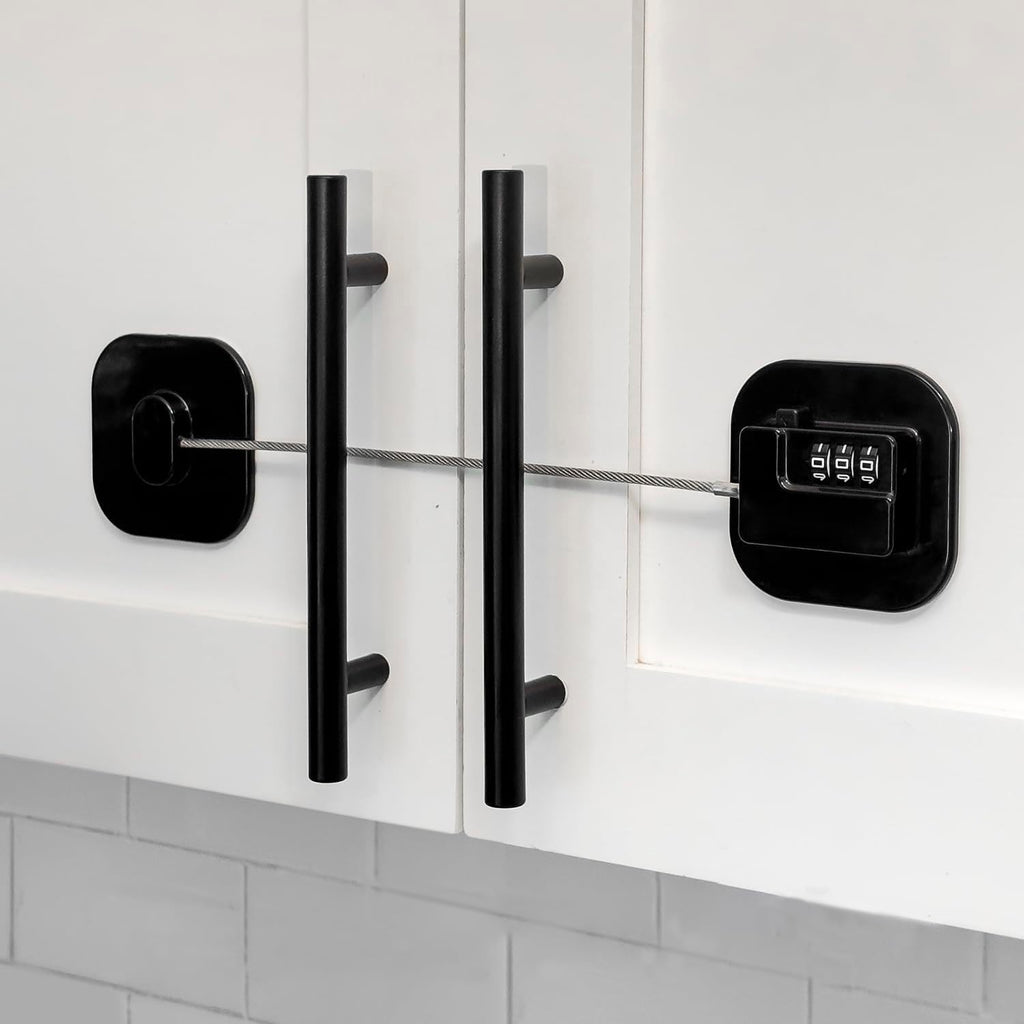 Child Safety Cabinet Locks,Fridge Lock,Closet Locks,Cabinet Lock,Black 2Pcs