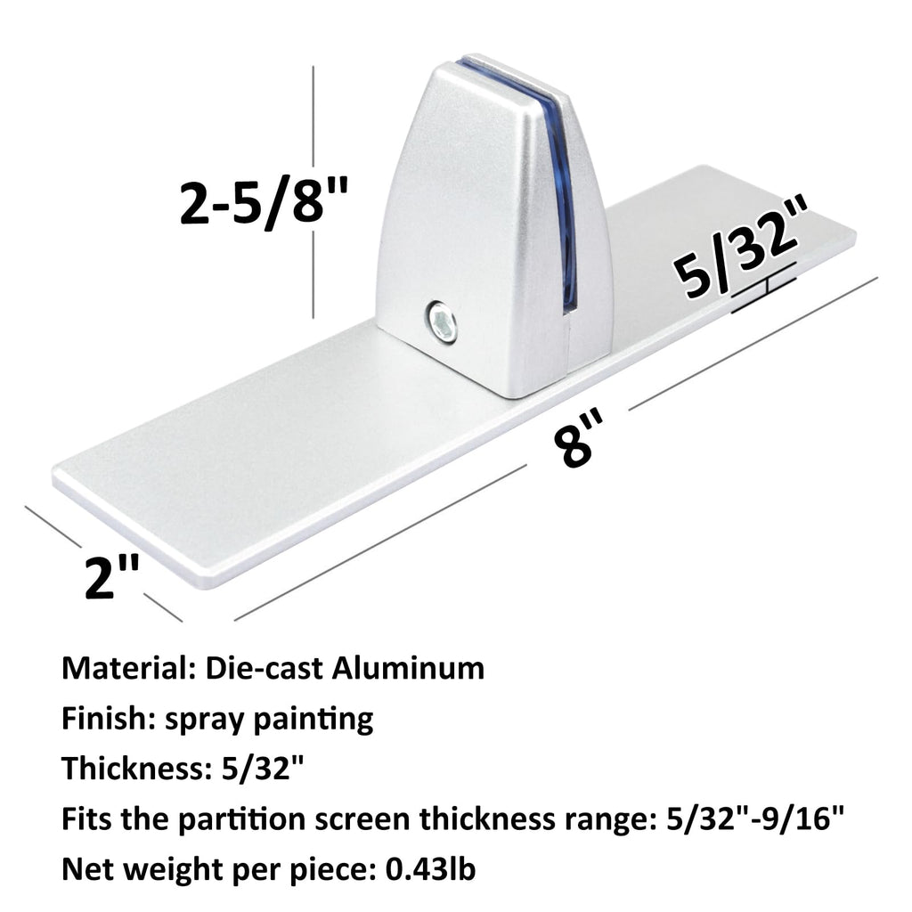 4 Pack Acrylic Sneeze Guard Holder Bracket, Desk Partition Divider Clip