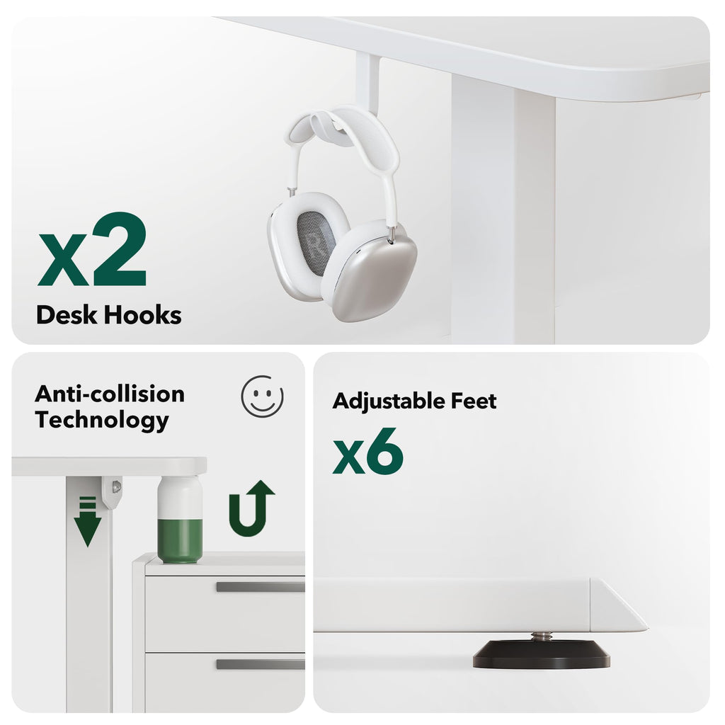L Shaped Standing Desk - 63 x 55 Inch Electric Adjustable Height Corner Standing Desk, Ergonomic Sit Stand Up Table