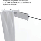 Armon 32.75 to 34.25 in. width, Semi-Frameless Pivot Shower Door, Obscure Glass, Silver Finish