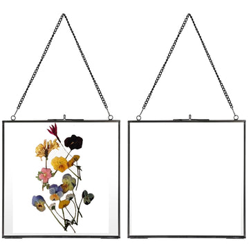 16x16 cm Wall Hanging Double Glass Brass Frame for Pressed Flowers