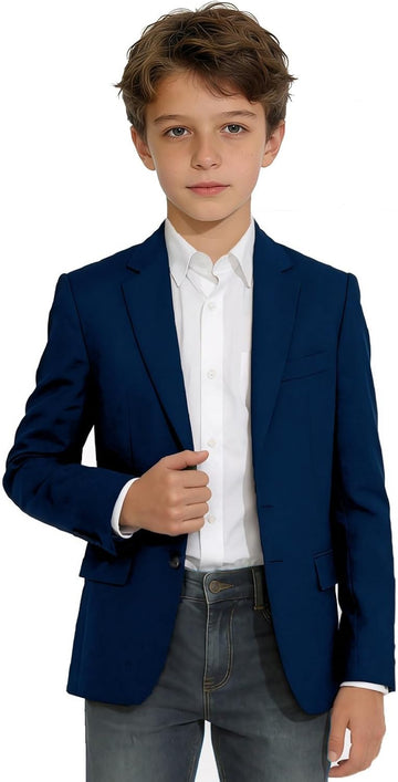 Boys Suit Jacket Formal Dress Jacket Slim Fit Sport Coat for Kids