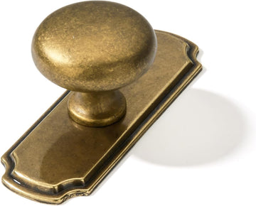 10 Pack 1-1/4 inch Backplate for Cabinet Knobs Antique Brass Drawer Knobs Cabinet Hardware Vintage Aged Knobs