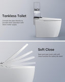 Smart Toilet,One Piece Bidet Toilet for Bathroom with Auto Open & Close Lid and Seat,Warm Water and Dry,Heated