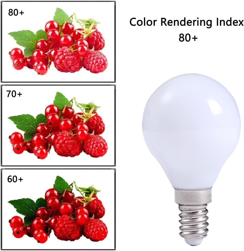 E12 3W LED Light Bulbs G50/G16.5 Globe Light Bulbs 30 Watt Equivalent Warm White 3000K E12 Candelabra Base Glass