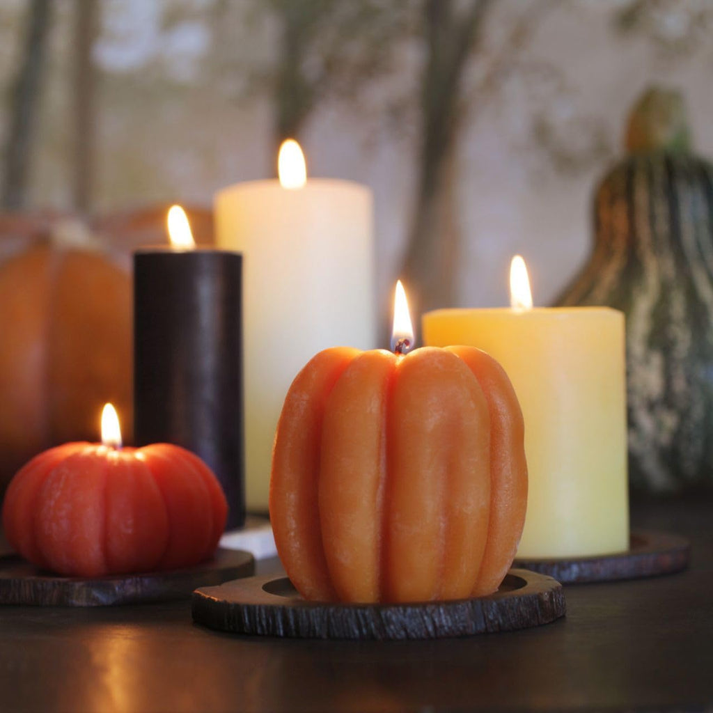 Beeswax Pumpkin Candle, Orange (3 x 3.25in)